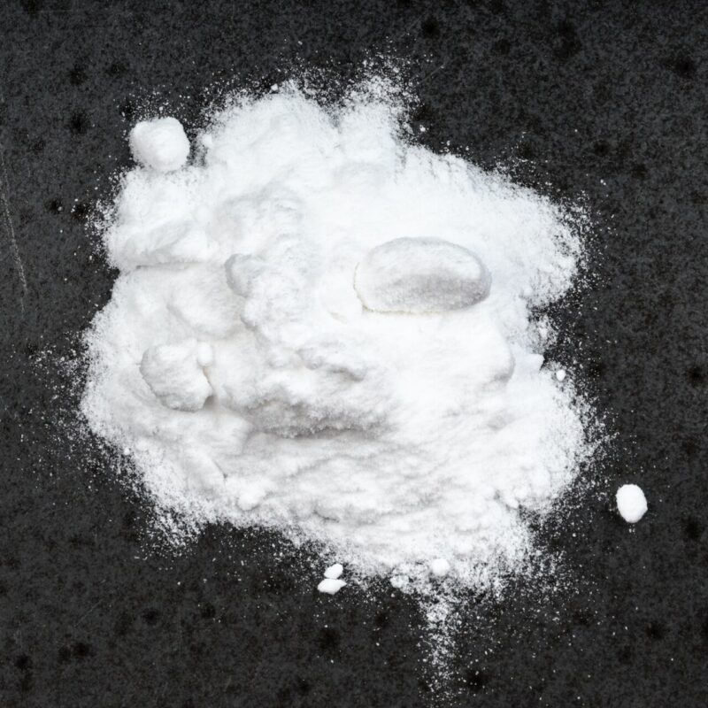 pile of sodium bicarbonate close up on black pile of sodium bicarbonate close up on black